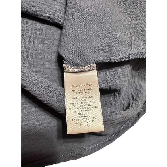 Frye Tie Front Cropped Blouse Dolman Sleeves Blue Size Small - Picture 4 of 7